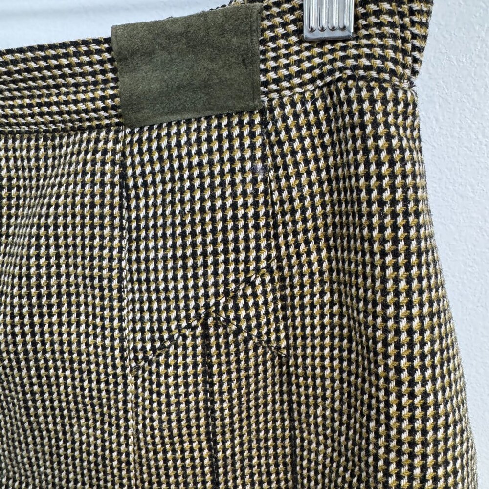 Vintage PROPORTION PETITES Pleated Houndstooth Midi Wool Skirt - Size S - Picture 5 of 11